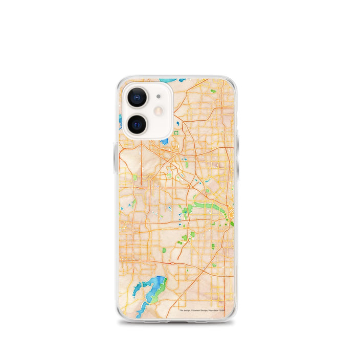 Custom Irving Texas Map iPhone 12 mini Phone Case in Watercolor