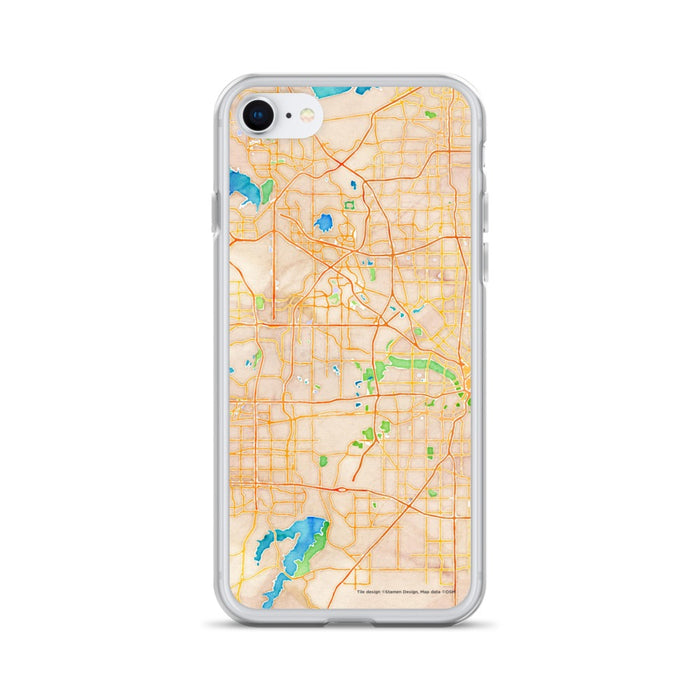 Custom Irving Texas Map iPhone SE Phone Case in Watercolor