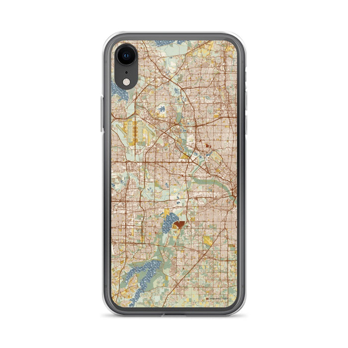 Custom Irving Texas Map Phone Case in Woodblock