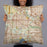 Person holding 22x22 Custom Irving Texas Map Throw Pillow in Woodblock