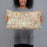 Person holding 20x12 Custom Irving Texas Map Throw Pillow in Woodblock