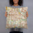 Person holding 18x18 Custom Irving Texas Map Throw Pillow in Woodblock
