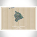 Island of Hawai'i Hawaii Map Print Landscape Orientation in Afternoon Style With Shaded Background