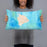 Person holding 20x12 Custom Island of Hawai'i Hawaii Map Throw Pillow in Watercolor