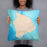 Person holding 18x18 Custom Island of Hawai'i Hawaii Map Throw Pillow in Watercolor
