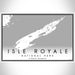 Isle Royale National Park Map Print Landscape Orientation in Classic Style With Shaded Background