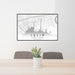 24x36 Islip New York Map Print Lanscape Orientation in Classic Style Behind 2 Chairs Table and Potted Plant