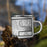 Right View Custom Islip New York Map Enamel Mug in Classic on Grass With Trees in Background