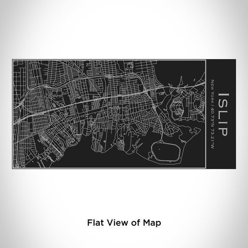 Rendered View of Islip New York Map Engraving on 17oz Stainless Steel Insulated Cola Bottle in Black