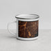 Left View Custom Islip New York Map Enamel Mug in Ember