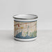 Front View Custom Islip New York Map Enamel Mug in Woodblock