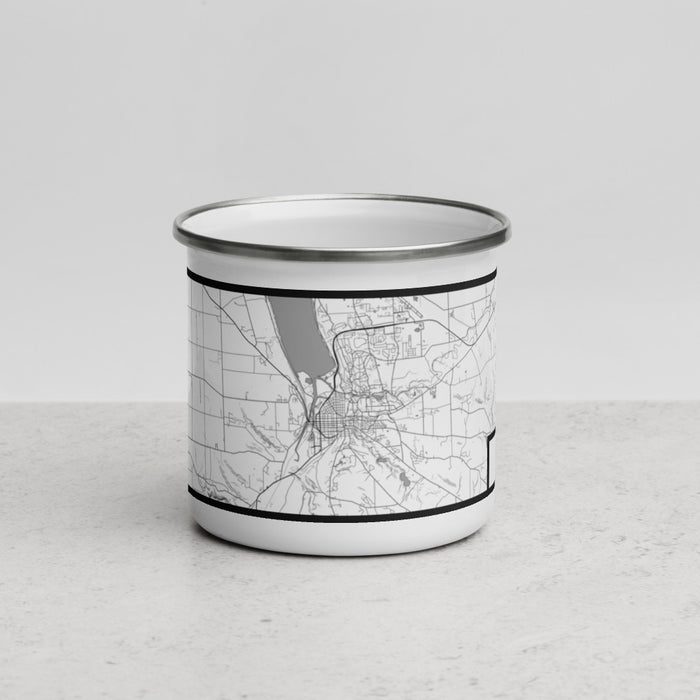 Front View Custom Ithaca New York Map Enamel Mug in Classic