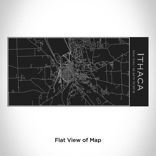Rendered View of Ithaca New York Map Engraving on 17oz Stainless Steel Insulated Cola Bottle in Black