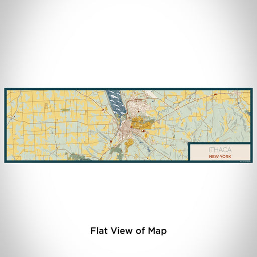Flat View of Map Custom Ithaca New York Map Enamel Mug in Woodblock