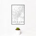 12x18 Jackson Mississippi Map Print Portrait Orientation in Classic Style With Small Cactus Plant in White Planter
