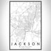 Jackson Mississippi Map Print Portrait Orientation in Classic Style With Shaded Background