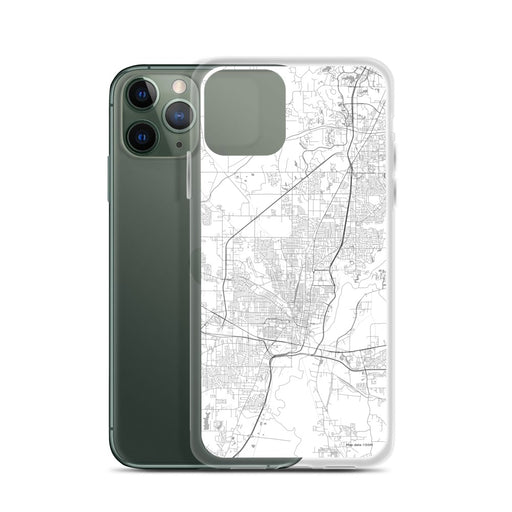 Custom Jackson Mississippi Map Phone Case in Classic on Table with Laptop and Plant