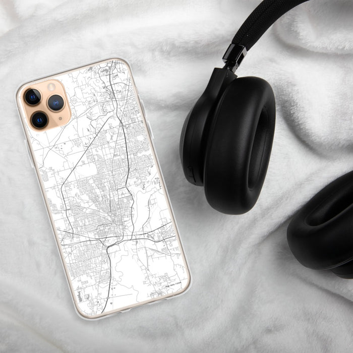 Custom Jackson Mississippi Map Phone Case in Classic on Table with Black Headphones