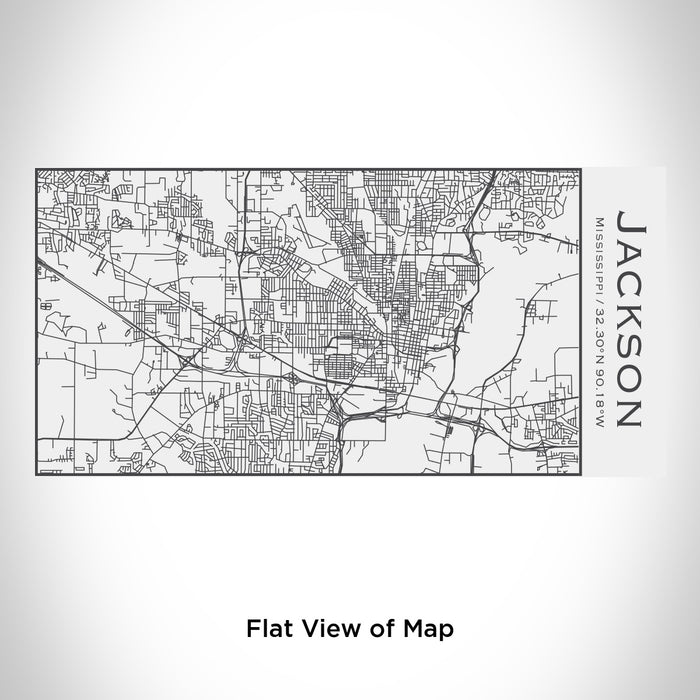 Rendered View of Jackson Mississippi Map Engraving on 17oz Stainless Steel Insulated Cola Bottle in White