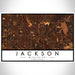 Jackson Mississippi Map Print Landscape Orientation in Ember Style With Shaded Background