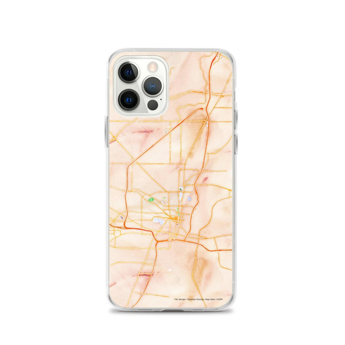 Custom Jackson Mississippi Map iPhone 12 Pro Phone Case in Watercolor