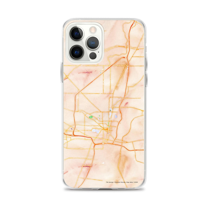 Custom Jackson Mississippi Map iPhone 12 Pro Max Phone Case in Watercolor