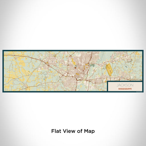 Flat View of Map Custom Jackson Mississippi Map Enamel Mug in Woodblock