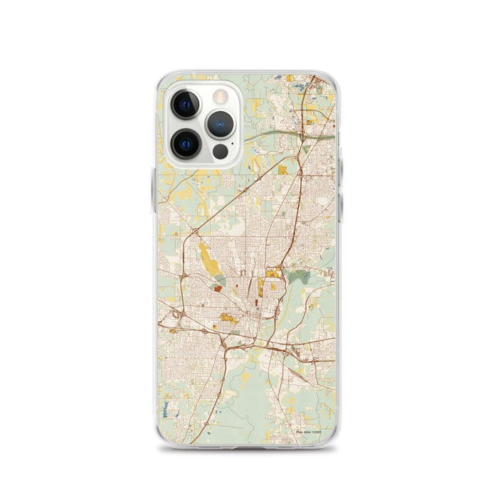 Custom Jackson Mississippi Map iPhone 12 Pro Phone Case in Woodblock