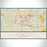 Jackson Mississippi Map Print Landscape Orientation in Woodblock Style With Shaded Background