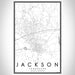 Jackson Tennessee Map Print Portrait Orientation in Classic Style With Shaded Background