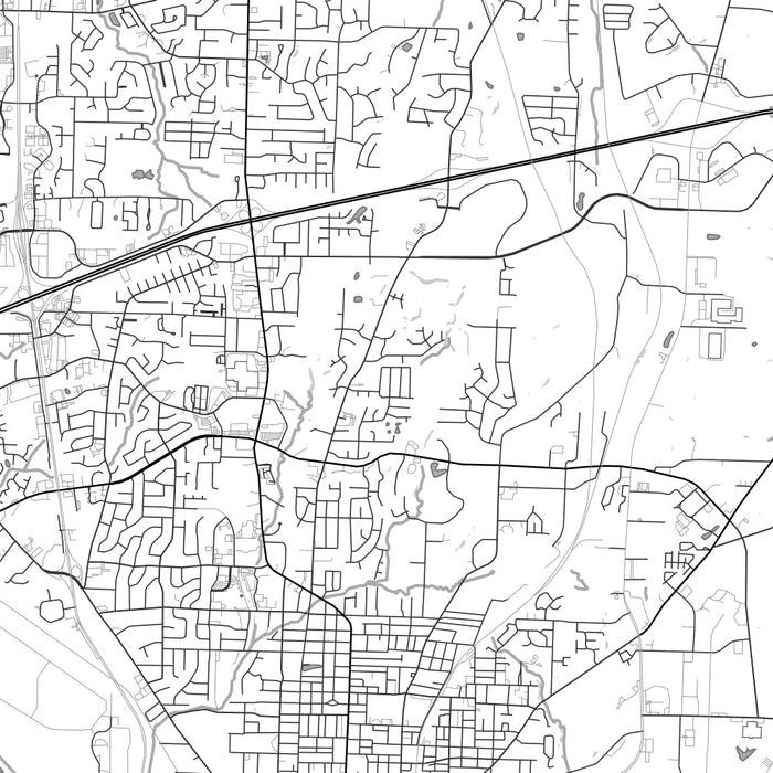 Jackson Tennessee Map Print in Classic Style Zoomed In Close Up Showing Details