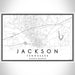 Jackson Tennessee Map Print Landscape Orientation in Classic Style With Shaded Background