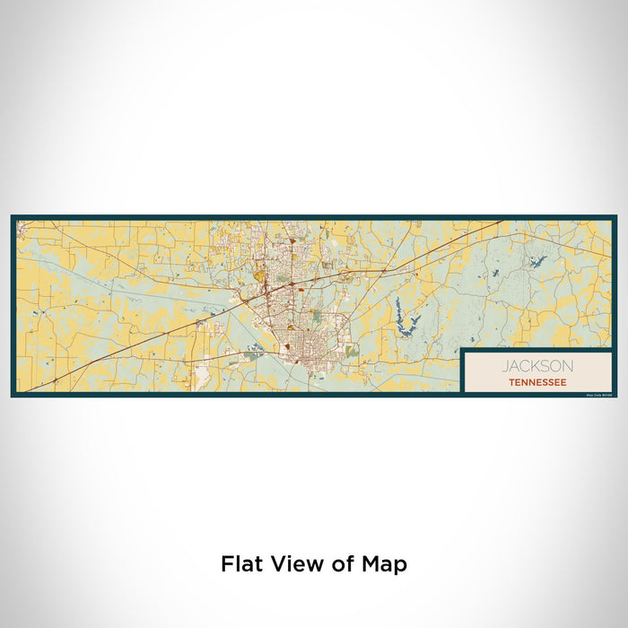 Flat View of Map Custom Jackson Tennessee Map Enamel Mug in Woodblock