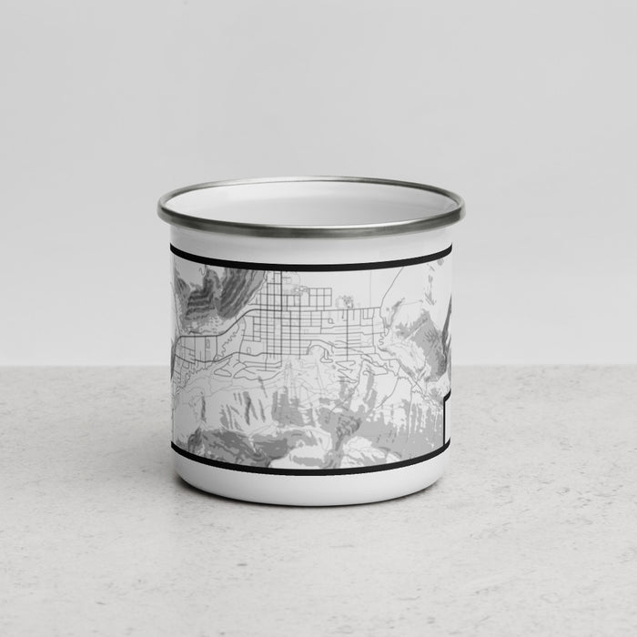 Front View Custom Jackson Wyoming Map Enamel Mug in Classic