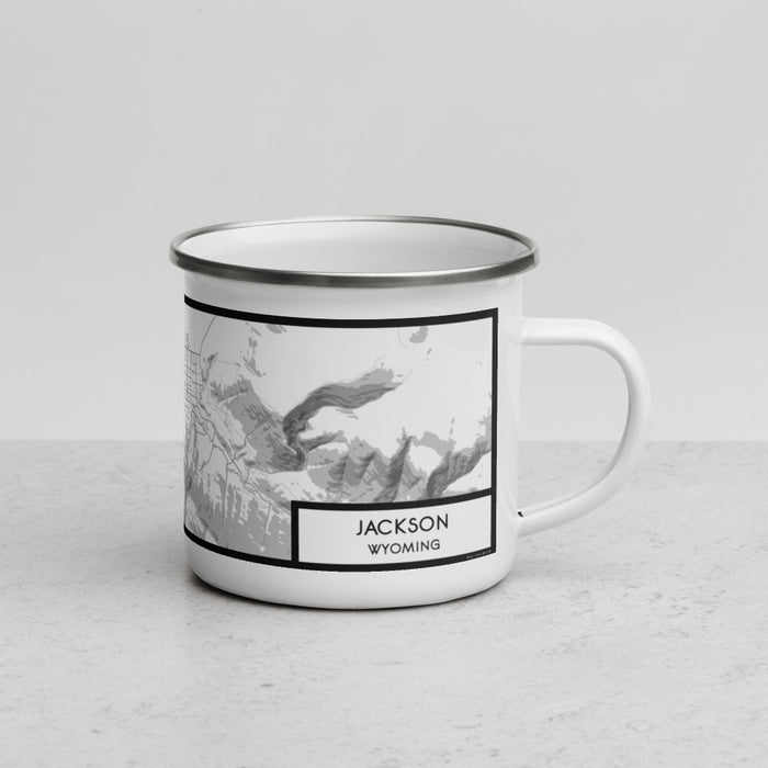 Right View Custom Jackson Wyoming Map Enamel Mug in Classic