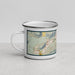 Left View Custom Jackson Wyoming Map Enamel Mug in Woodblock