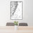 24x36 Jackson Hole Wyoming Map Print Portrait Orientation in Classic Style Behind 2 Chairs Table and Potted Plant