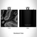 Rendered View of Jackson Hole Wyoming Map Engraving on 6oz Stainless Steel Flask in Black