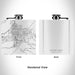 Rendered View of Jackson Hole Wyoming Map Engraving on 6oz Stainless Steel Flask in White