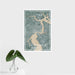 16x24 Jacksonville Florida Map Print Portrait Orientation in Afternoon Style With Tropical Plant Leaves in Water