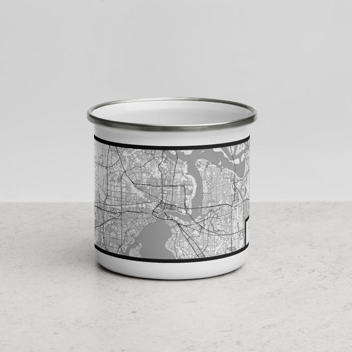 Front View Custom Jacksonville Florida Map Enamel Mug in Classic