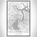 Jacksonville Florida Map Print Portrait Orientation in Classic Style With Shaded Background