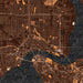 Jacksonville Florida Map Print in Ember Style Zoomed In Close Up Showing Details