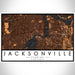 Jacksonville Florida Map Print Landscape Orientation in Ember Style With Shaded Background