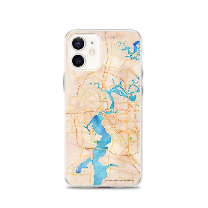Custom Jacksonville Florida Map iPhone 12 Phone Case in Watercolor