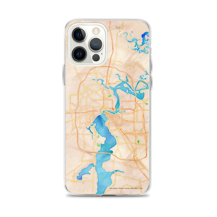 Custom Jacksonville Florida Map iPhone 12 Pro Max Phone Case in Watercolor