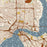 Jacksonville Florida Map Print in Woodblock Style Zoomed In Close Up Showing Details