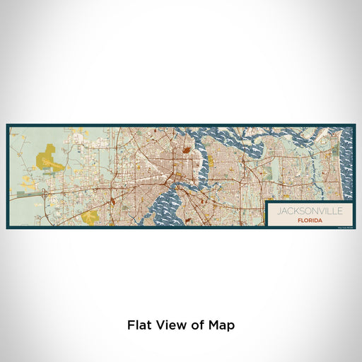Flat View of Map Custom Jacksonville Florida Map Enamel Mug in Woodblock