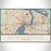 Jacksonville Florida Map Print Landscape Orientation in Woodblock Style With Shaded Background