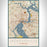 Jacksonville Florida Map Print Portrait Orientation in Woodblock Style With Shaded Background